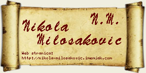 Nikola Milošaković vizit kartica